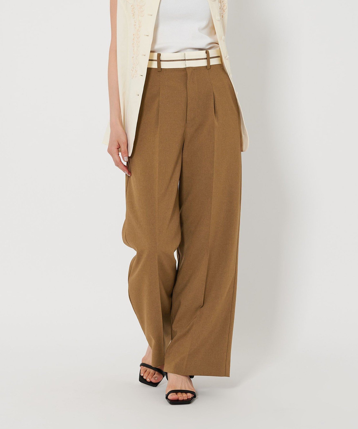 【ビューティ&ユース ユナイテッドアローズ/BEAUTY&YOUTH / UNITED ARROWS】の【WEB限定】マーベルト ワイドストレートパンツ -ウォッシャブル- インテリア・キッズ・メンズ・レディースファッション・服の通販 founy(ファニー) 　ファッション　Fashion　レディースファッション　Ladies' Fashion Online　パンツ　Pants　ベルト　Belts　ウォッシャブル　Washable　カットソー　Cut And Sew　シンプル　Simple　ストレート　Straight　スラックス　Slacks　トレンド　Trend　マニッシュ　Mannish　メランジ　Melange　ワイド　Wide　おすすめ　Recommend　MD.BROWN|ID: prp329100004598283 ipo3291000000032683997