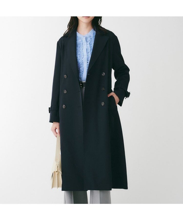 【アンタイトル/UNTITLED】の2WAYストレッチ トレンチコート インテリア・キッズ・メンズ・レディースファッション・服の通販 founy(ファニー) 　ファッション　Fashion　レディースファッション　Ladies' Fashion Online　アウター　Coat Outerwear　コート　Coats　トレンチコート　Trench Coats　おすすめ　Recommend　ストレッチ　Stretch　セレモニー　Ceremony　バランス　Balance　ポケット　Pocket　ロング　Long　羽織　Haori　ネイビー|ID: prp329100004598540 ipo3291000000032687259