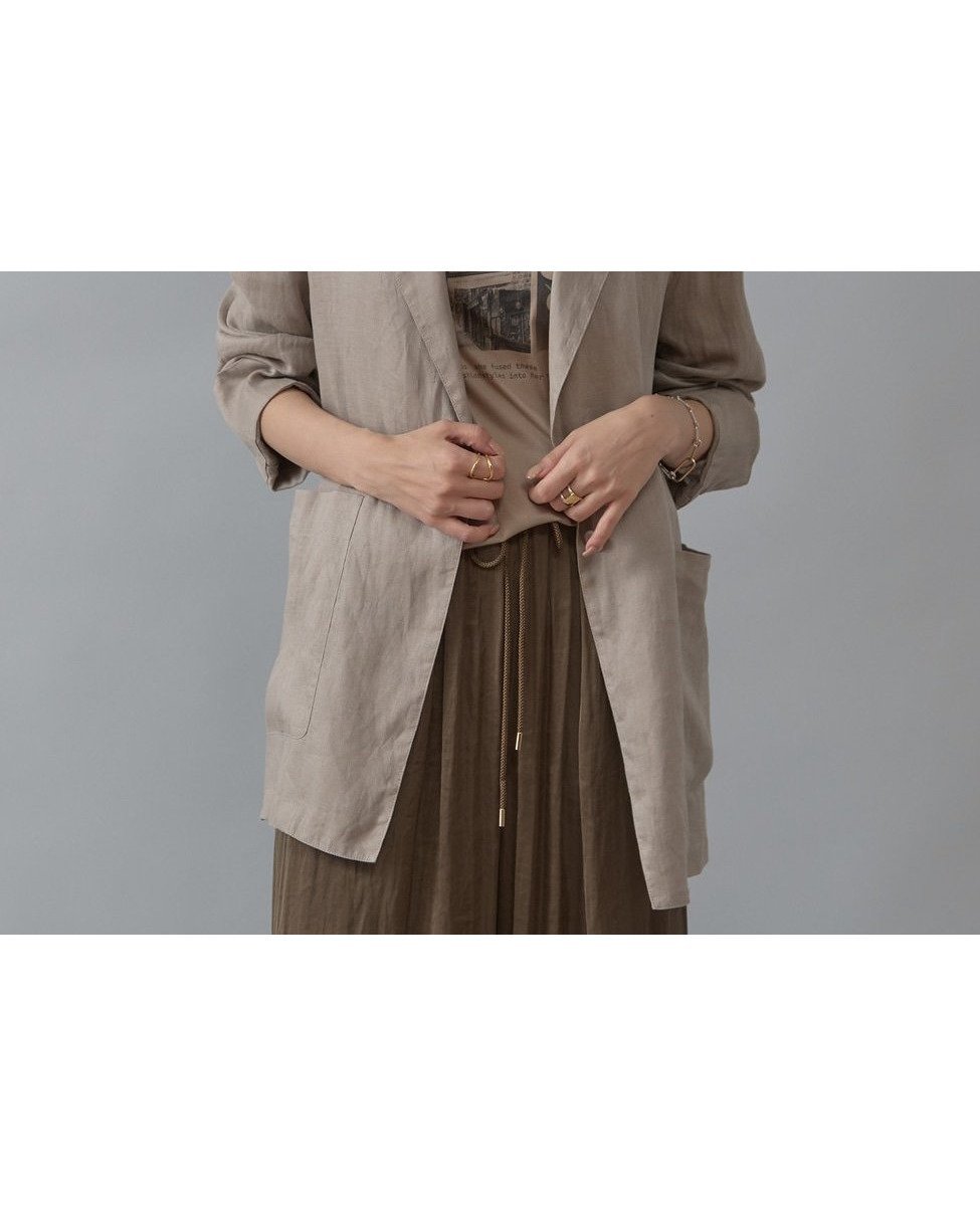 【その他のブランド/Other】のリネンライトジャケット インテリア・キッズ・メンズ・レディースファッション・服の通販 founy(ファニー) 　ファッション　Fashion　レディースファッション　Fashion for Women　アウター　Coat / Outerwear Collection　レディースジャケット・軽アウター　Jackets　おすすめ　Recommended / Our Picks　シアー　Sheer, See-Through　ジャケット　Jacket, Outerwear　スリット　Slit, Slit Detail　トレンド　Trend, Trending Now　バランス　Balance, Style Balance　リネン　Linen, Linen Fabric　ロング　Long, Long-Length　今季　This Season, Current Season　羽織　Haori, Light Jacket　ベージュ|ID: prp329100004598542 ipo3291000000032687277
