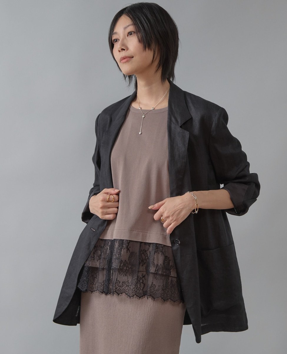 【その他のブランド/Other】のリネンライトジャケット インテリア・キッズ・メンズ・レディースファッション・服の通販 founy(ファニー) 　ファッション　Fashion　レディースファッション　Fashion for Women　アウター　Coat / Outerwear Collection　レディースジャケット・軽アウター　Jackets　おすすめ　Recommended / Our Picks　シアー　Sheer, See-Through　ジャケット　Jacket, Outerwear　スリット　Slit, Slit Detail　トレンド　Trend, Trending Now　バランス　Balance, Style Balance　リネン　Linen, Linen Fabric　ロング　Long, Long-Length　今季　This Season, Current Season　羽織　Haori, Light Jacket　ブラック|ID: prp329100004598542 ipo3291000000032687282