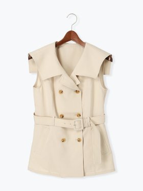 【テチチ/Te chichi】のダブルブレストビッグカラージレ 人気、トレンドファッション・服の通販 founy(ファニー) ファッション Fashion レディースファッション Fashion for Women アウター Coat / Outerwear Collection トップス・カットソー Cut & Sew Tops ベスト&ジレ / 重ね着スタイル Vests & Gilets おすすめ Recommended / Our Picks ビッグ Big, Oversized |ID:prp329100004598545