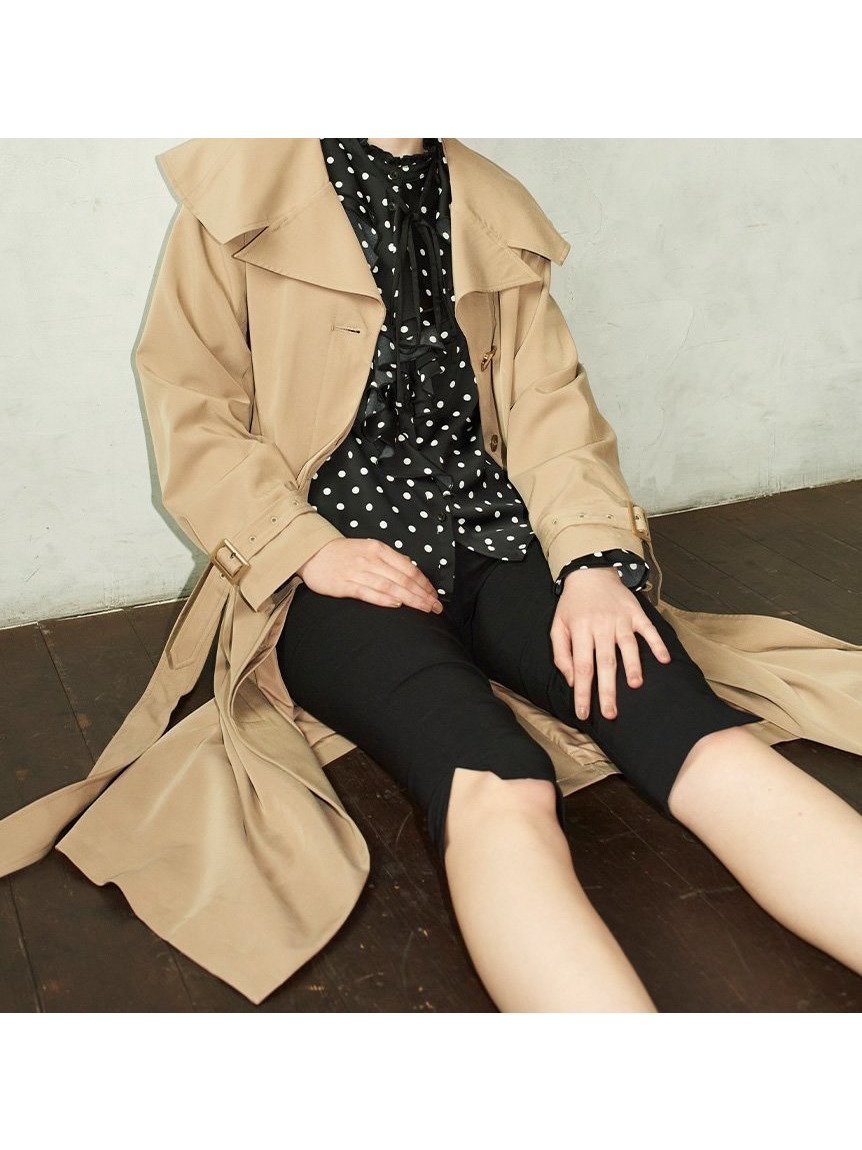 【リリーブラウン/Lily Brown】のケープカラートレンチコート インテリア・キッズ・メンズ・レディースファッション・服の通販 founy(ファニー) 　ファッション　Fashion　レディースファッション　Ladies' Fashion Online　アウター　Coat Outerwear　コート　Coats　トレンチコート　Trench Coats　4月号　April Issue　インディゴ　Indigo　シンプル　Simple　ツイル　Twill　デニム　Denim　トレンド　Trend　ビッグ　Big　ピーチ　Peach　フロント　Front　ベーシック　Basic　エレガント 上品　Elegant　春　Spring　雑誌　Magazine　BEG[037]|ID: prp329100004598554 ipo3291000000032687403