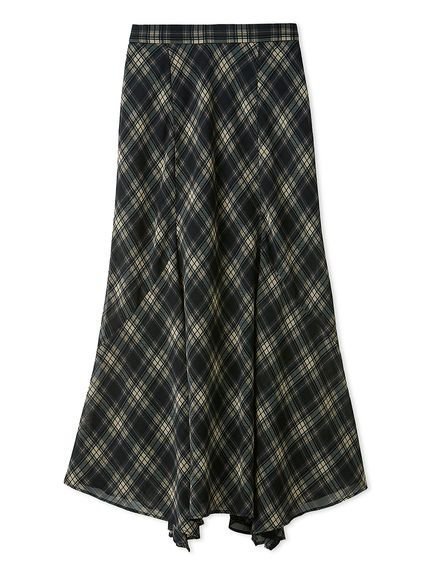 【セルフォード/CELFORD】のシアーチェックナロースカート インテリア・キッズ・メンズ・レディースファッション・服の通販 founy(ファニー) 　ファッション　Fashion　レディースファッション　Fashion for Women　スカート　Skirts　シフォン　Chiffon, Lightweight Fabric　ジョーゼット　Georgette, Semi-Sheer Fabric　チェック　Check, Plaid, Tartan　DNVY[090]|ID: prp329100004598579 ipo3291000000032735547