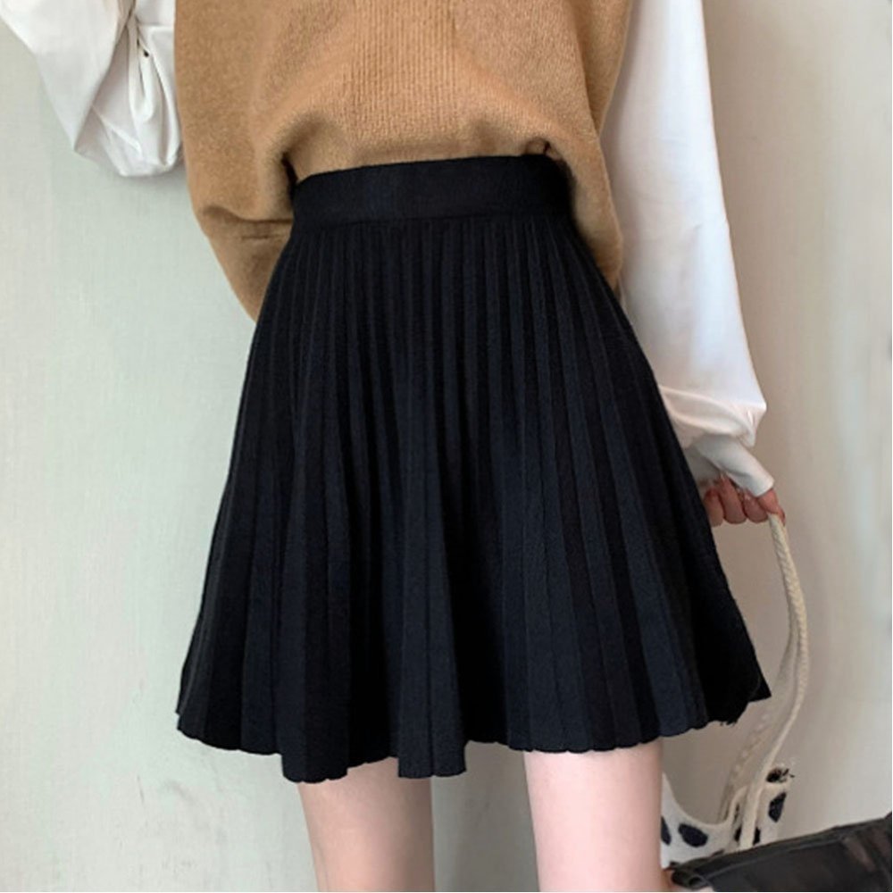【ミニミニストア/miniministore】のプリーツスカート 編み レディース 韓国 インテリア・キッズ・メンズ・レディースファッション・服の通販 founy(ファニー) 　ファッション　Fashion　レディースファッション　Fashion for Women　スカート　Skirts　プリーツスカート / 上品フェミニンスタイル　Pleated Skirts　アクリル　Acrylic Material　ショート　Short, Short Length　シンプル　Simple, Minimal　フレア　Flare, Flared　プリーツ　Pleats, Pleated　ベーシック　Basic, Essential　ミニスカート　Mini Skirt, Short Skirt　定番　Standard, Basic Item　ブラック|ID: prp329100004598609 ipo3291000000033236021