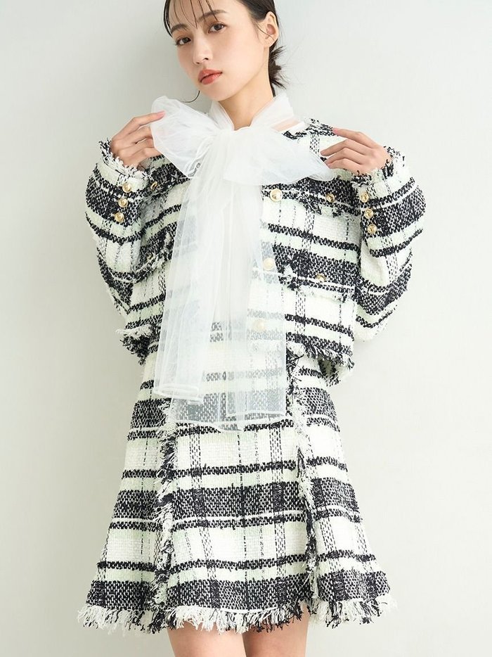 【スナイデル/SNIDEL】のツイードフレアミニスカート インテリア・キッズ・メンズ・レディースファッション・服の通販 founy(ファニー) https://founy.com/ ファッション Fashion レディースファッション Ladies' Fashion Online スカート Skirt ミニスカート Mini Skirts イエロー Yellow 春 Spring ジャケット Jacket ストレート Straight スパンコール Sequins セットアップ Set Up チェック Check ツイード Tweed フレア Flare おすすめ Recommend |ID: prp329100004598755 ipo3291000000032689032