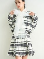 【スナイデル/SNIDEL】のツイードフレアミニスカート 人気、トレンドファッション・服の通販 founy(ファニー) ファッション Fashion レディースファッション Ladies' Fashion Online スカート Skirt ミニスカート Mini Skirts イエロー Yellow 春 Spring ジャケット Jacket ストレート Straight スパンコール Sequins セットアップ Set Up チェック Check ツイード Tweed フレア Flare おすすめ Recommend |ID:prp329100004598755