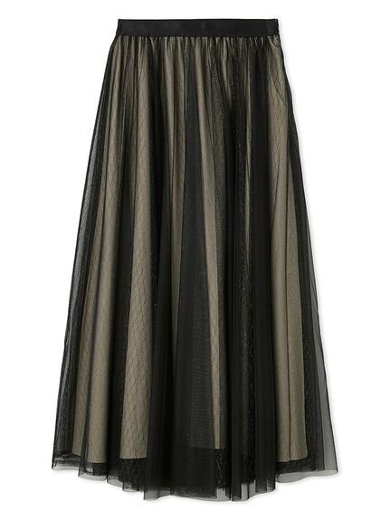 【フレイ アイディー/FRAY I.D】のチュールギャザーフレアスカート インテリア・キッズ・メンズ・レディースファッション・服の通販 founy(ファニー) 　ファッション　Fashion　レディースファッション　Ladies' Fashion Online　スカート　Skirt　Aライン/フレアスカート　Flared A-Line Skirts　スペシャル　Special　チュール　Tulle　フラット　Flat　BLK[009]|ID: prp329100004598760 ipo3291000000032689072