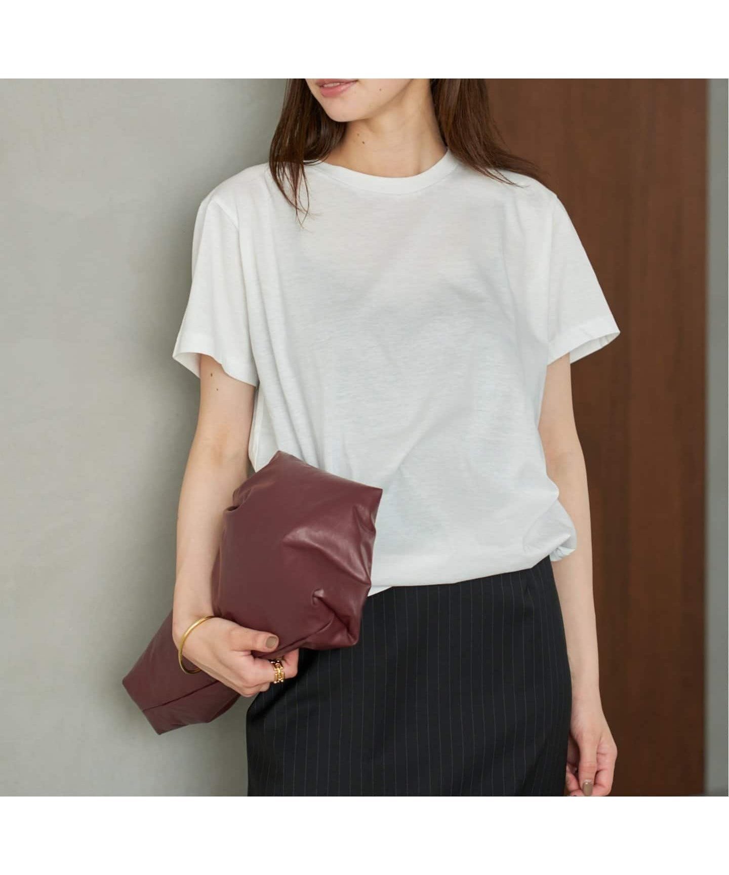 【プラージュ/Plage】の《追加 》Nuance Tシャツ インテリア・キッズ・メンズ・レディースファッション・服の通販 founy(ファニー) 　ファッション　Fashion　レディースファッション　Fashion for Women　トップス・カットソー　Cut & Sew Tops　シャツ・ブラウス・オフィスカジュアル　Elegant Blouses & Button-Ups　ロングTシャツ・Tシャツ　Longline T-Shirts & Tees　フィット　Fit, Slim Fit　ブラウジング　Blouson Silhouette, Cinched Waist　エレガント 上品　Elegant　ホワイト|ID: prp329100004598785 ipo3291000000032753535