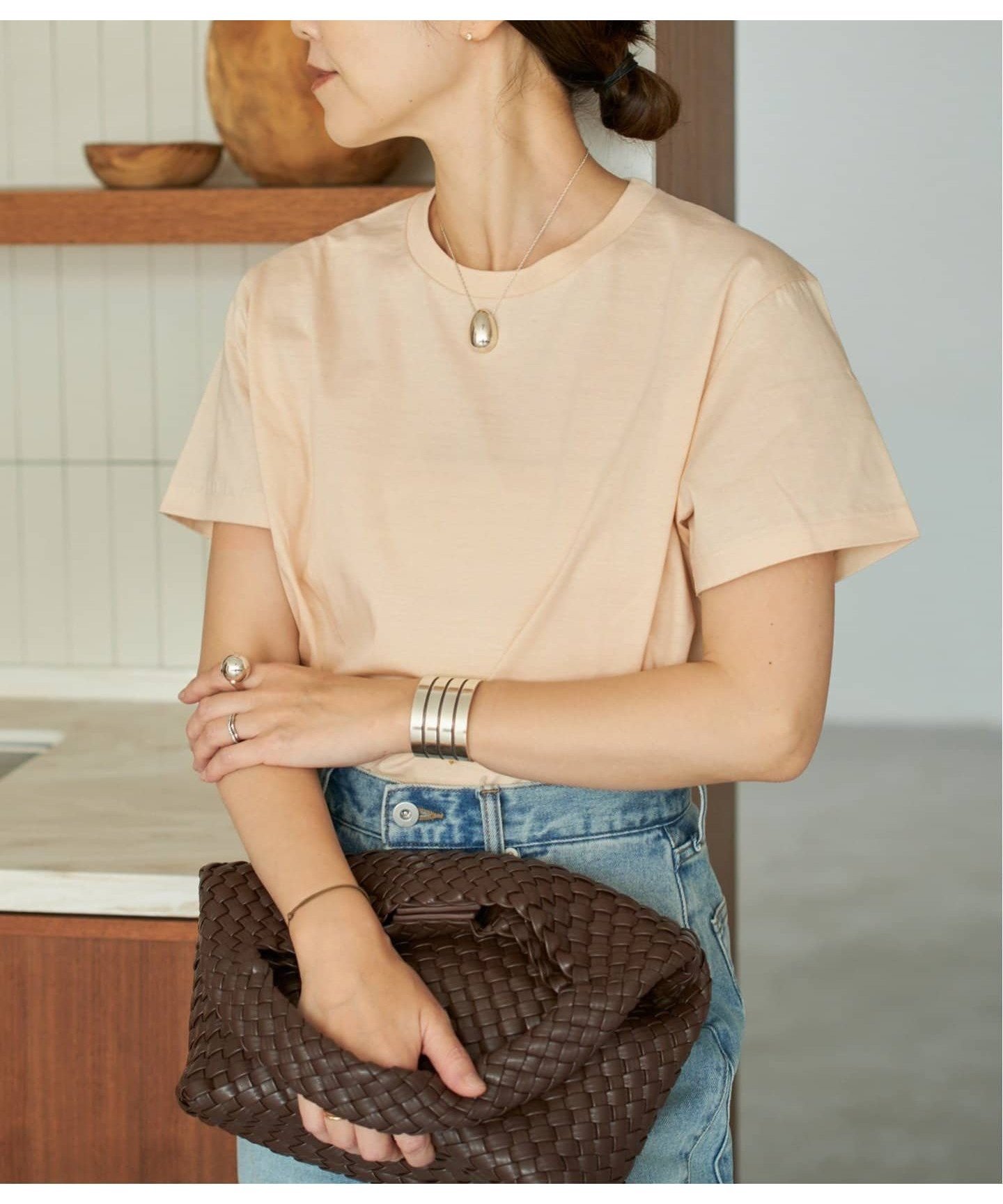 【プラージュ/Plage】の《追加 》Nuance Tシャツ インテリア・キッズ・メンズ・レディースファッション・服の通販 founy(ファニー) 　ファッション　Fashion　レディースファッション　Fashion for Women　トップス・カットソー　Cut & Sew Tops　シャツ・ブラウス・オフィスカジュアル　Elegant Blouses & Button-Ups　ロングTシャツ・Tシャツ　Longline T-Shirts & Tees　フィット　Fit, Slim Fit　ブラウジング　Blouson Silhouette, Cinched Waist　エレガント 上品　Elegant　ベージュ|ID: prp329100004598785 ipo3291000000032753536