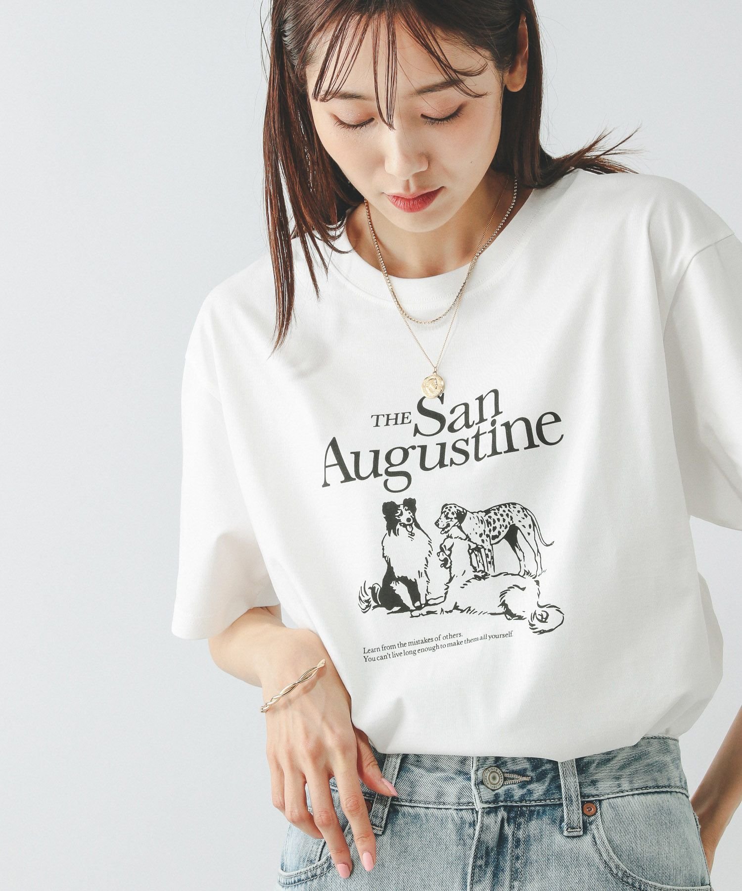 【グローバルワーク/GLOBAL WORK】のヘビロッTEEアソートプリント/577891 インテリア・キッズ・メンズ・レディースファッション・服の通販 founy(ファニー) 　ファッション　Fashion　レディースファッション　Fashion for Women　タイトスカート　Pencil Skirt, Tight Skirt　デニム　Denim, Jeans Material　トレンド　Trend, Trending Now　プリント　Print, Printed Pattern　モノトーン　Monotone, Black and White　吸水　Absorbent, Quick-Dry　夏　Summer　猫　Cat, Kitty　オフ*DOGプリント03|ID: prp329100004598801 ipo3291000000033317650