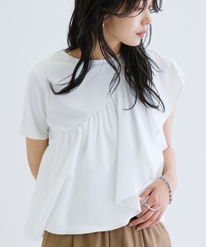 【インディヴィ/INDIVI】のサッシュフリルTシャツ インテリア・キッズ・メンズ・レディースファッション・服の通販 founy(ファニー) https://founy.com/ ファッション Fashion レディースファッション Ladies' Fashion Online トップス・カットソー Tops/Tshirt シャツ/ブラウス Shirts/Blouses ロング / Tシャツ T-Shirts アクセサリー Accessories シューズ Shoes シンプル Simple ストレッチ Stretch スラックス Slacks デニム Denim フリル Frills |ID: prp329100004598829 ipo3291000000032689705