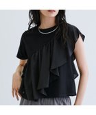 【インディヴィ/INDIVI】のサッシュフリルTシャツ ブラック|ID: prp329100004598829 ipo3291000000032689708