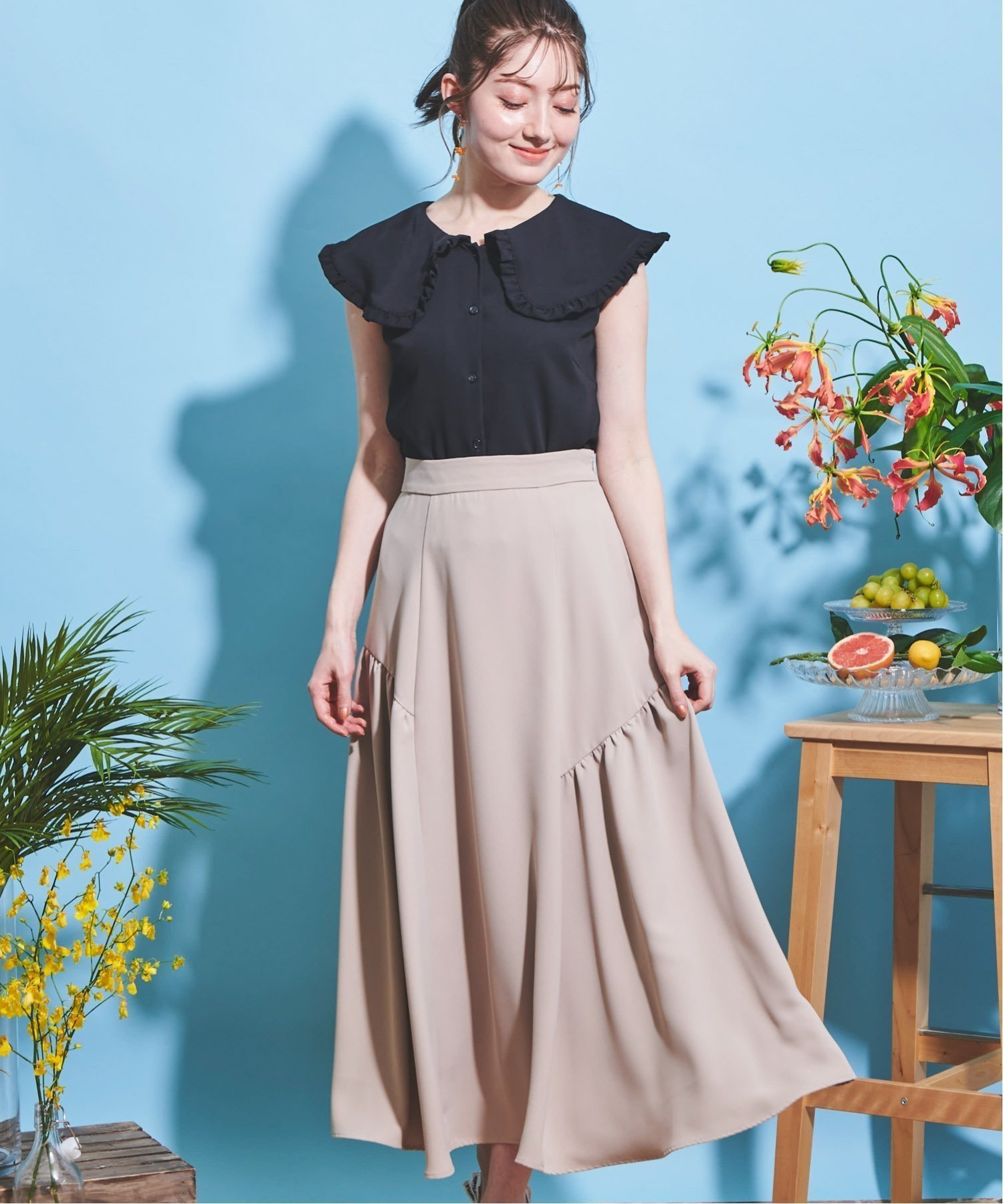 【ノエラ/Noela】の切替スカート インテリア・キッズ・メンズ・レディースファッション・服の通販 founy(ファニー) 　ファッション　Fashion　レディースファッション　Ladies' Fashion Online　スカート　Skirt　トレンド　Trend　フェミニン　Feminine　切替　Switching　ベージュ|ID: prp329100004598876 ipo3291000000032690273