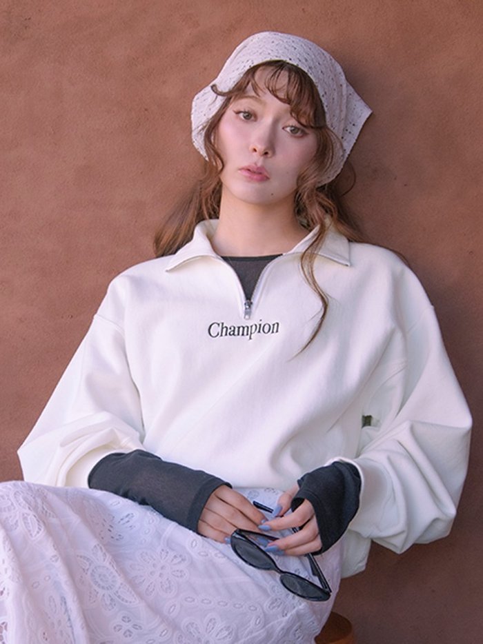 【フレイ アイディー/FRAY I.D】の【Champion】リバースウィーブハーフジッププルオーバー インテリア・キッズ・メンズ・レディースファッション・服の通販 founy(ファニー) https://founy.com/ ファッション Fashion レディースファッション Ladies' Fashion Online トップス・カットソー Tops/Tshirt プルオーバー Pullover コンパクト Compact ジップ Zip スタイリッシュ Stylish トレンド Trend ハイネック High Neck ベーシック Basic ボックス Box |ID: prp329100004598907 ipo3291000000032690611