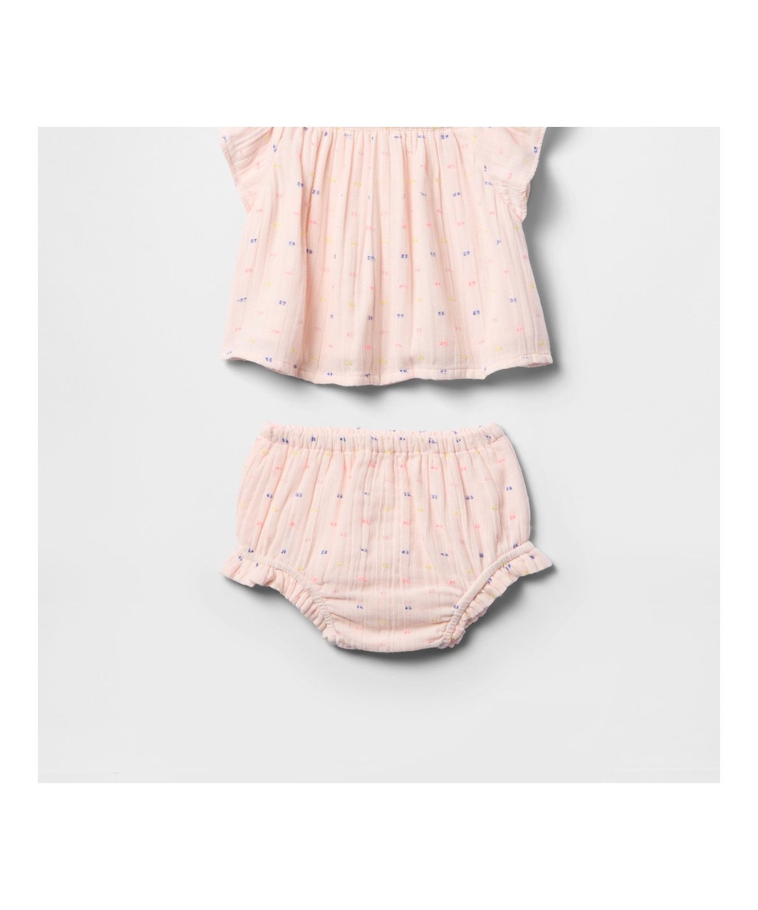 【ギャップ/GAP / KIDS】のクリンクルガーゼ ラッフルフリル コーデセット (ベビー) 人気、トレンドファッション・服の通販 founy(ファニー) 　ファッション　Fashion　キッズファッション　KIDS Children’s Clothing　インナー　Inner　ギャザー　Gather　シャーリング　Shirring　ベビー　Baby　ラウンド　Round　半袖　Short Sleeve　水玉　Polka Dots　 other-1|ID: prp329100004598926 ipo3291000000032690756