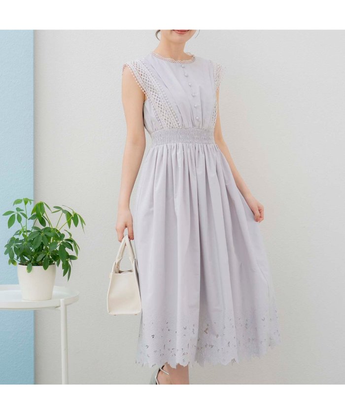 【ノエラ/Noela】のレース刺繍ワンピ インテリア・キッズ・メンズ・レディースファッション・服の通販 founy(ファニー) https://founy.com/ ファッション Fashion レディースファッション Ladies' Fashion Online ワンピース Dress ギャザー Gather サマー Summer ポケット Pocket レース Race |ID: prp329100004598943 ipo3291000000032690880