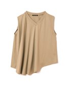 【マーコート/MARcourt】のmizuiro ind Vネックアシンメトリーノースリーブプルオーバー ベージュ|ID: prp329100004598973 ipo3291000000032691109