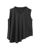 【マーコート/MARcourt】のmizuiro ind Vネックアシンメトリーノースリーブプルオーバー ブラック|ID: prp329100004598973 ipo3291000000032691116