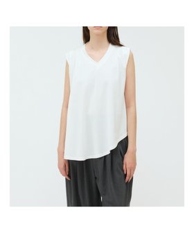 【マーコート/MARcourt】のmizuiro ind Vネックアシンメトリーノースリーブプルオーバー 人気、トレンドファッション・服の通販 founy(ファニー) ファッション Fashion レディースファッション Fashion for Women トップス・カットソー Cut & Sew Tops キャミソール&ノースリーブ Camisoles & Sleeveless Tops カジュアルプルオーバー・ニットトップス Pullovers & Knit Tops / Casual Pullovers Vネックトップス V-Neck Tops / V-Cut Neckline Shirts アシンメトリー Asymmetrical Style ノースリーブ Sleeveless, No-Sleeve ポケット Pocket, Pocket Detail 無地 Plain, Solid Color |ID:prp329100004598973