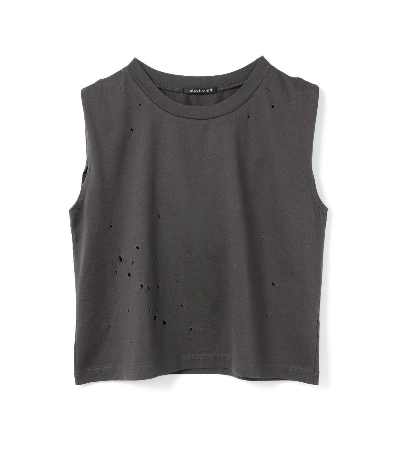 【マーコート/MARcourt】のmizuiro ind パンチングノースリーブプルオーバー インテリア・キッズ・メンズ・レディースファッション・服の通販 founy(ファニー) 　ファッション　Fashion　レディースファッション　Ladies' Fashion Online　トップス・カットソー　Tops/Tshirt　キャミソール / ノースリーブ　No Sleeves　プルオーバー　Pullover　インナー　Inner　コンパクト　Compact　ショート　Short　ドット　Dot　ランダム　Random　人気　Popularity　水玉　Polka Dots　チャコールグレー|ID: prp329100004598987 ipo3291000000032691236