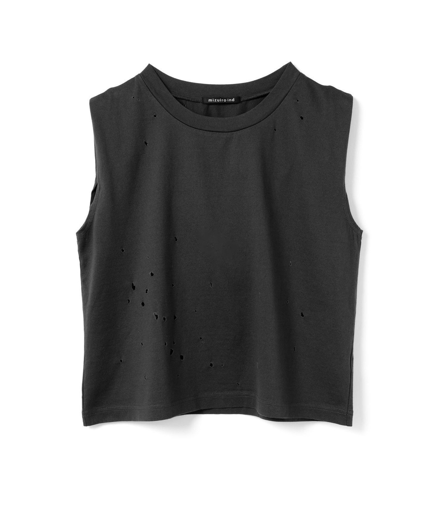 【マーコート/MARcourt】のmizuiro ind パンチングノースリーブプルオーバー インテリア・キッズ・メンズ・レディースファッション・服の通販 founy(ファニー) 　ファッション　Fashion　レディースファッション　Ladies' Fashion Online　トップス・カットソー　Tops/Tshirt　キャミソール / ノースリーブ　No Sleeves　プルオーバー　Pullover　インナー　Inner　コンパクト　Compact　ショート　Short　ドット　Dot　ランダム　Random　人気　Popularity　水玉　Polka Dots　ブラック|ID: prp329100004598987 ipo3291000000032691238