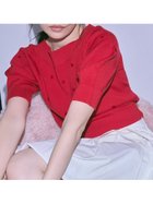 【フレイ アイディー/FRAY I.D】の2wayパフスリーブハートニットプルオーバー RED[046]|ID: prp329100004599038 ipo3291000000032691608