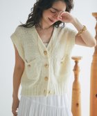 【ラブティックボンボン/La boutique BonBon】の【ON・OFF兼用】ペーパーニットベスト アイボリー|ID: prp329100004599069 ipo3291000000032691881