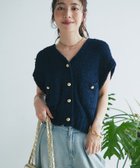 【ラブティックボンボン/La boutique BonBon】の【ON・OFF兼用】ペーパーニットベスト ネイビー|ID: prp329100004599069 ipo3291000000032691882