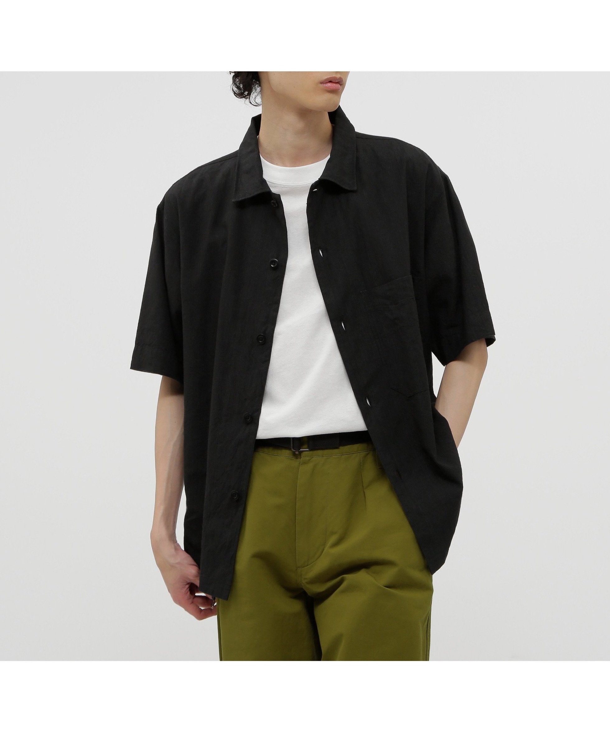 【マーガレット ハウエル/MARGARET HOWELL / MEN】のFADED LINEN COTTON PLAINWEAVE SHIRT インテリア・キッズ・メンズ・レディースファッション・服の通販 founy(ファニー) 　ファッション　Fashion　メンズファッション　Men's Style Online　ポケット　Pocket　ミックス　Mix　リネン　Linen　ヴィンテージ　Vintage　夏　Summer　BLACK|ID: prp329100004599116 ipo3291000000032692217