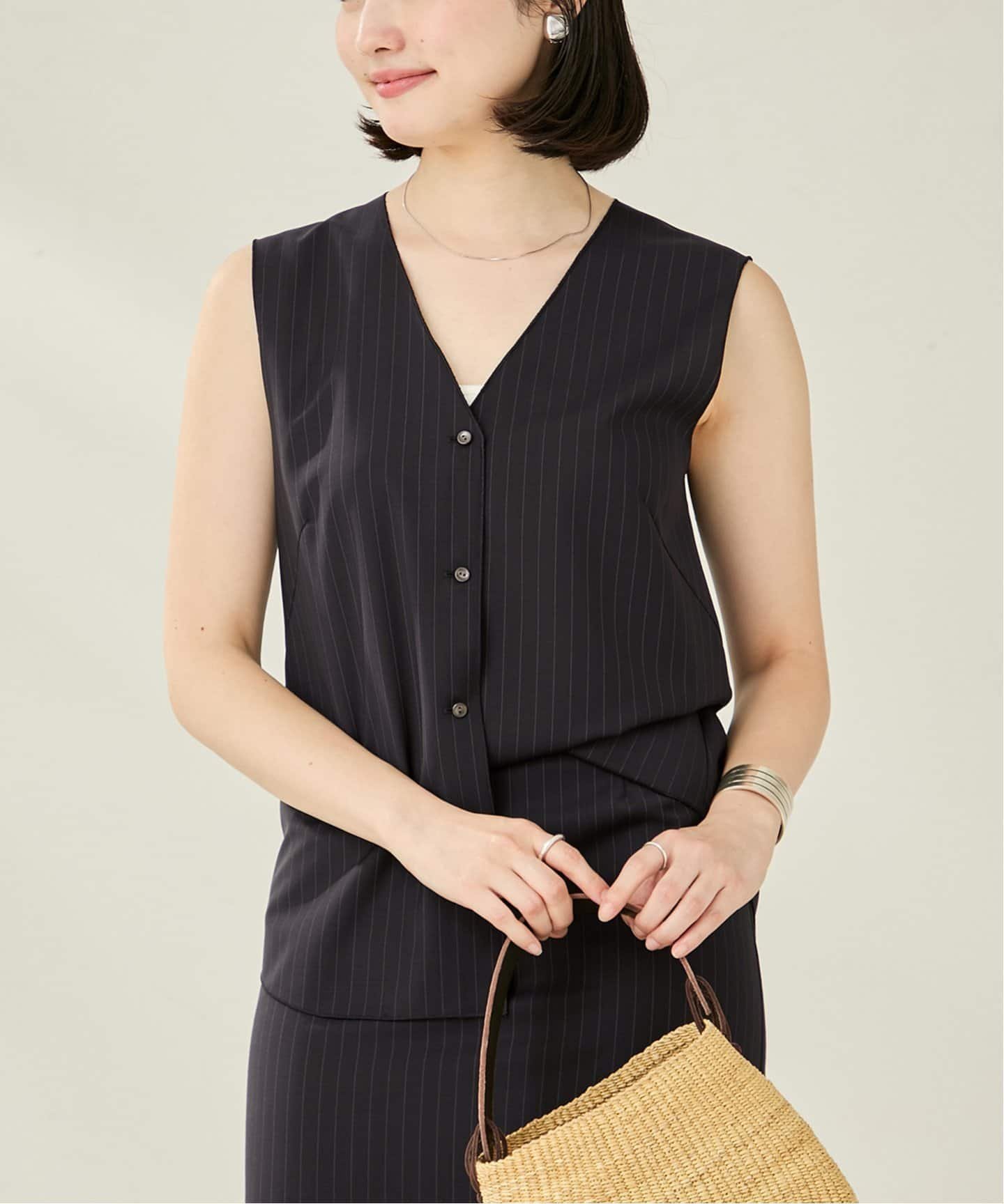 【プラージュ/Plage】のtoropical ジレ インテリア・キッズ・メンズ・レディースファッション・服の通販 founy(ファニー) 　ファッション　Fashion　レディースファッション　Ladies' Fashion Online　アウター　Coat Outerwear　トップス・カットソー　Tops/Tshirt　ベスト/ジレ　Gilets/Vests　おすすめ　Recommend　なめらか　Smooth　サマー　Summer　セットアップ　Set Up　エレガント 上品　Elegant　夏　Summer　ブラック|ID: prp329100004599128 ipo3291000000032692324