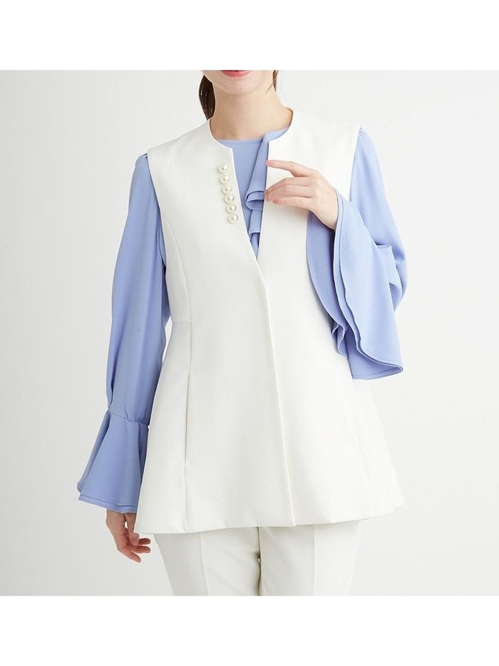 【セルフォード/CELFORD】のパールペプラムジレ インテリア・キッズ・メンズ・レディースファッション・服の通販 founy(ファニー) https://founy.com/ ファッション Fashion レディースファッション Ladies' Fashion Online アウター Coat Outerwear トップス・カットソー Tops/Tshirt ベスト/ジレ Gilets/Vests ストレッチ Stretch パターン Pattern パール Pearl |ID: prp329100004599150 ipo3291000000032692547