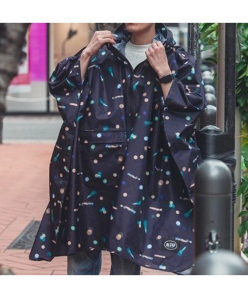 【ゴースローキャラバン/go slow caravan】のKiU/キウ RAIN PONCHO 2ND インテリア・キッズ・メンズ・レディースファッション・服の通販 founy(ファニー) 　ファッション　Fashion　レディースファッション　Ladies' Fashion Online　アウトドア　Outdoor　ドローコード　Draw Cord　ハイネック　High Neck　ポケット　Pocket　ポンチョ　Poncho　定番　Standard　ブラック3|ID: prp329100004599169 ipo3291000000032692755