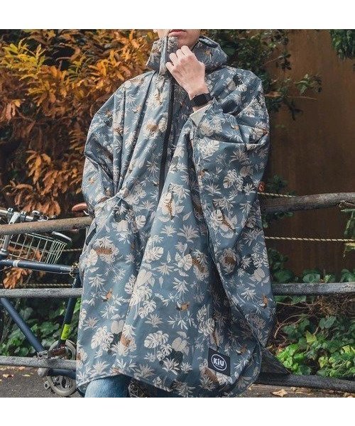 【ゴースローキャラバン/go slow caravan】のKiU/キウ RAIN PONCHO 2ND インテリア・キッズ・メンズ・レディースファッション・服の通販 founy(ファニー) 　ファッション　Fashion　レディースファッション　Ladies' Fashion Online　アウトドア　Outdoor　ドローコード　Draw Cord　ハイネック　High Neck　ポケット　Pocket　ポンチョ　Poncho　定番　Standard　スモーキーブルー|ID: prp329100004599169 ipo3291000000032692758