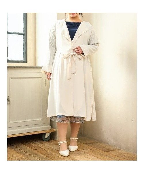 【その他のブランド/Other】のサテンノーカラーロングトレンチコート インテリア・キッズ・メンズ・レディースファッション・服の通販 founy(ファニー) https://founy.com/ ファッション Fashion レディースファッション Ladies' Fashion Online アウター Coat Outerwear コート Coats トレンチコート Trench Coats おすすめ Recommend なめらか Smooth インナー Inner タートルネック Turtleneck トレンチ Trench ポケット Pocket リボン Ribbon ロング Long |ID: prp329100004599179 ipo3291000000032692869