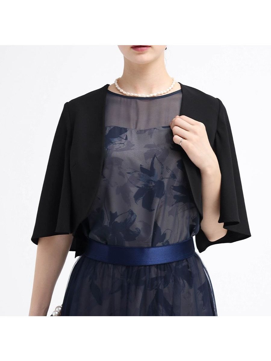 【ヴァン/Vin】のケープニュアンスボレロ 人気、トレンドファッション・服の通販 founy(ファニー) 　ファッション　Fashion　レディースファッション　Fashion for Women　アウター　Coat / Outerwear Collection　ボレロ・ショート丈ジャケット / ドレス羽織りに　Boleros & Short Jackets　ショート　Short, Short Length　ジャケット　Jacket, Outerwear　ドレス　Dress, One-Piece　フロント　Front, Front Design　ラウンド　Round, Round Neck　エレガント 上品　Elegant　 other-1|ID: prp329100004599181 ipo3291000000032692918