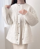 【ジュノア/JUNOAH】のウエストドロストキルティングアウター アイボリー|ID: prp329100004599193 ipo3291000000032693090