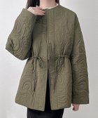 【ジュノア/JUNOAH】のウエストドロストキルティングアウター オリーブ|ID: prp329100004599193 ipo3291000000032693091