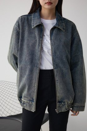 【アズール バイ マウジー/AZUL by moussy】のヴィンテージライクデニムブルゾン 人気、トレンドファッション・服の通販 founy(ファニー) ファッション Fashion レディースファッション Fashion for Women アウター Coat / Outerwear Collection ブルゾンジャケット・スポーティアウター Blouson Jackets おすすめ Recommended / Our Picks ケミカル Chemical, Chemical Wash トレンド Trend, Trending Now ボトム Bottoms, Lower Wear ルーズ Loose, Oversized |ID:prp329100004599198
