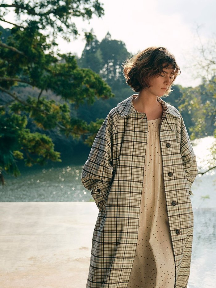 【エミ/emmi】の撥水チェックステンカラーコート インテリア・キッズ・メンズ・レディースファッション・服の通販 founy(ファニー) https://founy.com/ ファッション Fashion レディースファッション Ladies' Fashion Online アウター Coat Outerwear コート Coats スタンド Stand チェック Check デニム Denim ブラウジング Browsing プリント Print ベーシック Basic ポケット Pocket 春 Spring 無地 Plain Color |ID: prp329100004599211 ipo3291000000032693206
