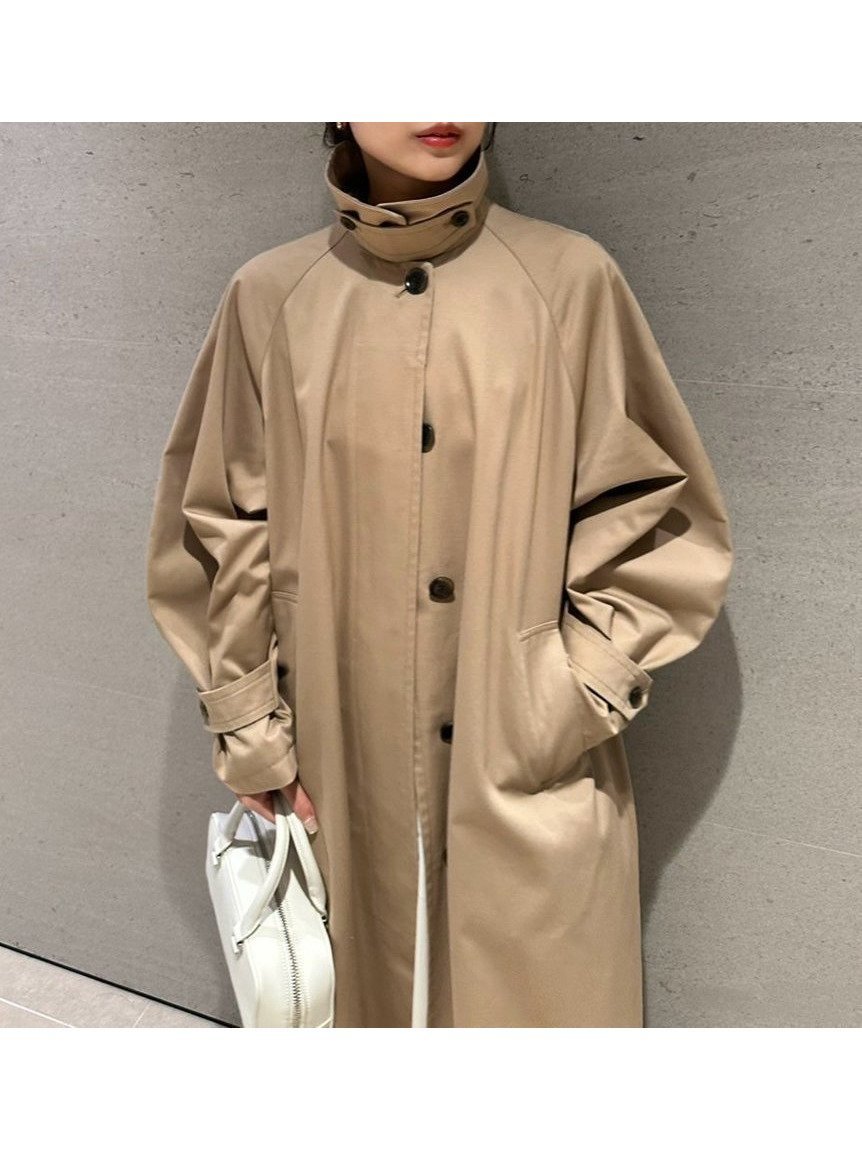【エミ/emmi】の撥水チェックステンカラーコート インテリア・キッズ・メンズ・レディースファッション・服の通販 founy(ファニー) 　ファッション　Fashion　レディースファッション　Ladies' Fashion Online　アウター　Coat Outerwear　コート　Coats　スタンド　Stand　チェック　Check　デニム　Denim　ブラウジング　Browsing　プリント　Print　ベーシック　Basic　ポケット　Pocket　春　Spring　無地　Plain Color　BEG[037]|ID: prp329100004599211 ipo3291000000032693209