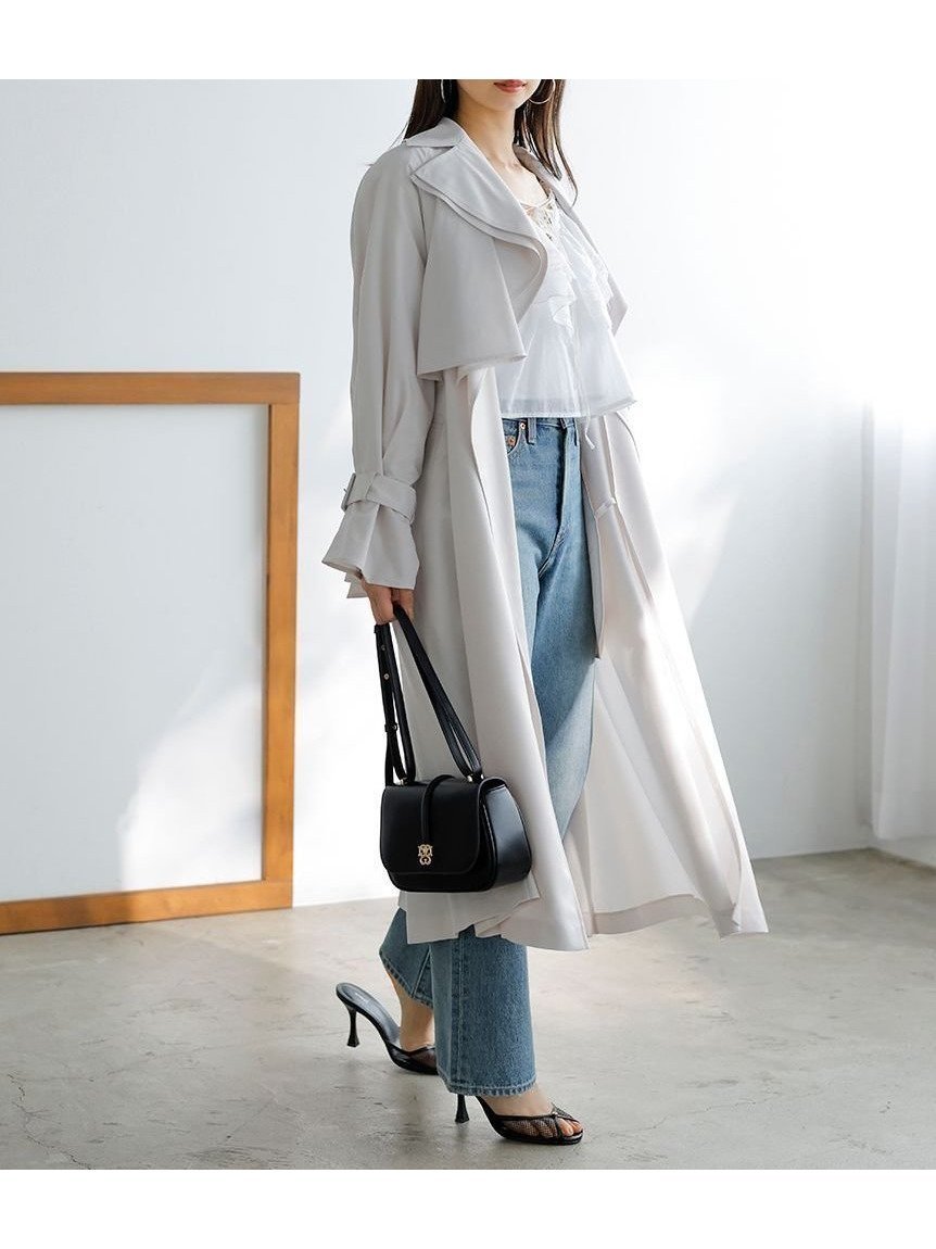【スナイデル/SNIDEL】の【00サイズあり】Sustainableレイヤードグロストレンチ 人気、トレンドファッション・服の通販 founy(ファニー) 　ファッション　Fashion　レディースファッション　Ladies' Fashion Online　ウェーブ　Wave　春　Spring　今季　This Season　ストレート　Straight　とろみ　Thickness　定番　Standard　人気　Popularity　ラベンダー　Lavender　リボン　Ribbon　おすすめ　Recommend　 other-1|ID: prp329100004599215 ipo3291000000032693228