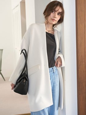 【ミラオーウェン/Mila Owen】のノーカラーフラップポケット付きポンチコート 人気、トレンドファッション・服の通販 founy(ファニー) ファッション Fashion レディースファッション Fashion for Women アウター Coat / Outerwear Collection コート・ロングコート・ピーコート Long Coats, Peacoats & More シンプル Simple, Minimal スタイリッシュ Stylish, Fashionable ストレッチ Stretch, Stretchy Fabric トレンド Trend, Trending Now ハーフ Half, Half-Length フォルム Silhouette, Form フロント Front, Front Design エレガント 上品 Elegant 今季 This Season, Current Season 春 Spring |ID:prp329100004599217