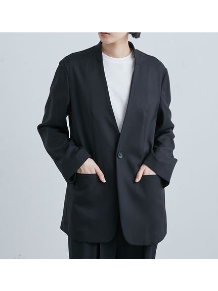 【ミースロエ/MIESROHE】のボクシーノーカラーJK インテリア・キッズ・メンズ・レディースファッション・服の通販 founy(ファニー) 　雑誌掲載アイテム　Magazine Items　ファッション雑誌　Fashion Magazines　オッジ　Oggi　クラッシィ　CLASSY.　ファッション　Fashion　レディースファッション　Ladies' Fashion Online　4月号　April Issue　5月号　May Issue　カーディガン　Cardigan　シンプル　Simple　ジャケット　Jacket　ストライプ　Stripe　テクスチャー　Texture　ポケット　Pocket　雑誌　Magazine　BLK[009]|ID: prp329100004599234 ipo3291000000032693363