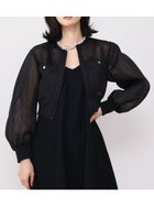 【ラシュッド/LASUD】のクロップドメッシュブルゾン ブラック|ID: prp329100004599249 ipo3291000000032693442
