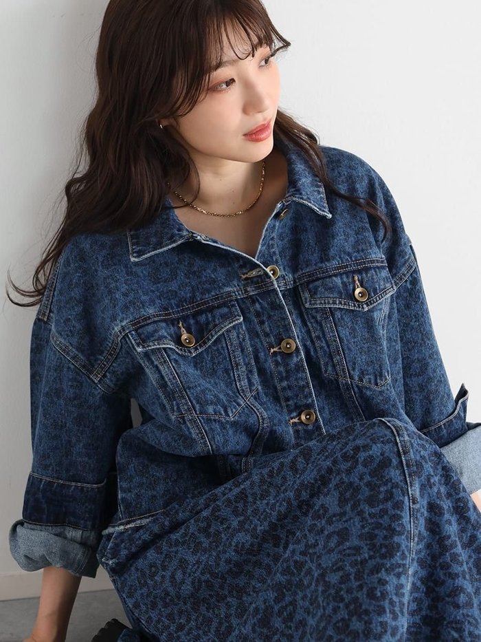【ヴァン/Vin】のレオパードデニムジャケット インテリア・キッズ・メンズ・レディースファッション・服の通販 founy(ファニー) https://founy.com/ ファッション Fashion レディースファッション Ladies' Fashion Online アウター Coat Outerwear ジャケット Jackets デニムジャケット Denim Jackets ショート Short ジャケット Jacket デニム Denim レオパード Leopard |ID: prp329100004599250 ipo3291000000032693445