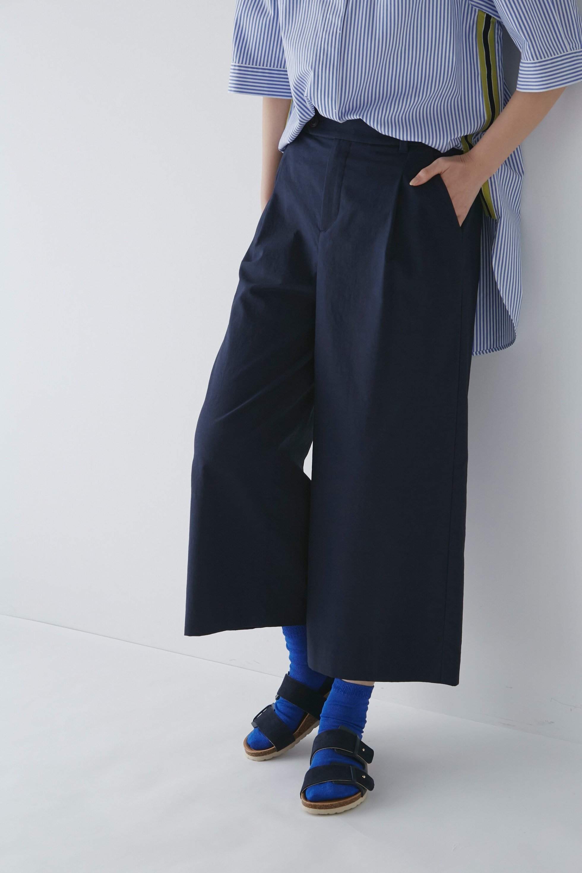 【ヒューマンウーマン/HUMAN WOMAN】のクールマックス綿麻オックスパンツ インテリア・キッズ・メンズ・レディースファッション・服の通販 founy(ファニー) 　ファッション　Fashion　レディースファッション　Ladies' Fashion Online　パンツ　Pants　おすすめ　Recommend　オックス　Ox　クール　Cool　コイン　Coin　シンプル　Simple　ポケット　Pocket　定番　Standard　ネイビー|ID: prp329100004599290 ipo3291000000032693720