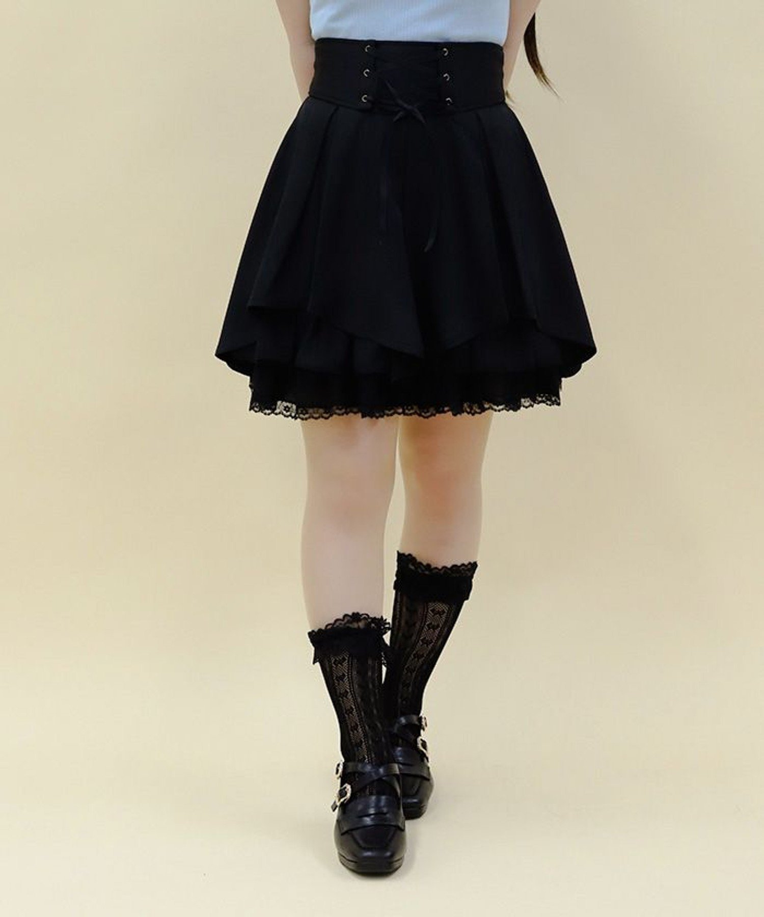 【アクシーズファム/axes femme】のイレヘムミニスカート インテリア・キッズ・メンズ・レディースファッション・服の通販 founy(ファニー) 　ファッション　Fashion　レディースファッション　Ladies' Fashion Online　スカート　Skirt　ミニスカート　Mini Skirts　おすすめ　Recommend　ガーリー　Girly　ストライプ　Stripe　フィット　Fit　フリル　Frills　フレア　Flare　ミニスカート　Mini Skirt　無地　Plain Color　黒|ID: prp329100004599632 ipo3291000000032697352