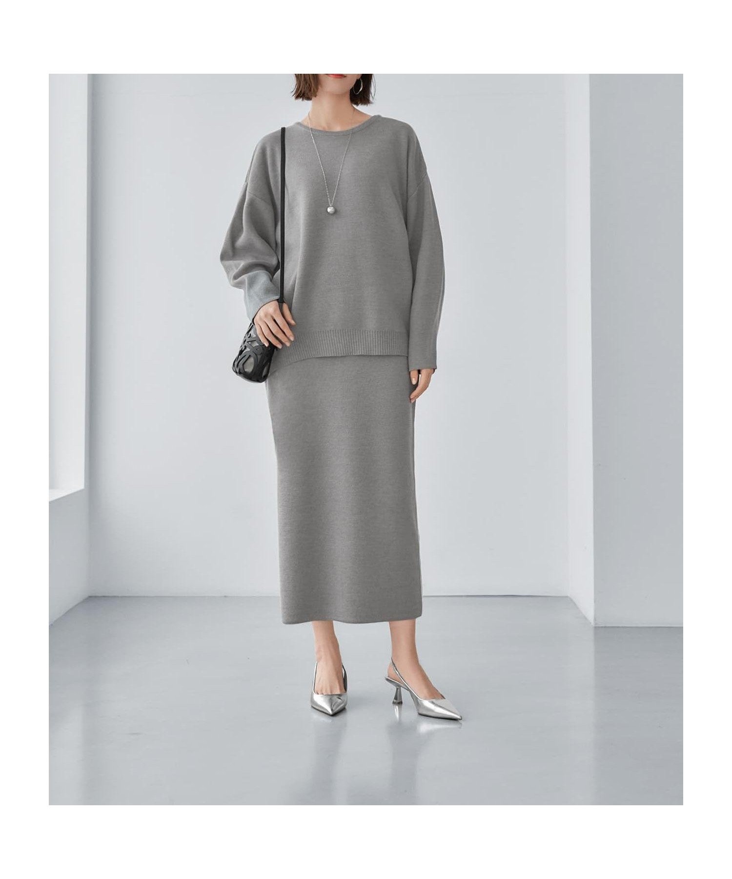 【スタイルデリ/STYLE DELI】の綿ACニットペンシルスカート インテリア・キッズ・メンズ・レディースファッション・服の通販 founy(ファニー) 　ファッション　Fashion　レディースファッション　Fashion for Women　スカート　Skirts　アクリル　Acrylic Material　春　Spring　コクーン　Cocoon, Cocoon Silhouette　切替　Switching, Contrast Panel　シンプル　Simple, Minimal　スリット　Slit, Slit Detail　セットアップ　Set-Up, Coordinated Outfit　ポケット　Pocket, Pocket Detail　ミドル　Middle Length, Mid Height　ループ　Loop, Loop Knit　S/S・春夏　SS, Spring/Summer, Warm Season　夏　Summer　グレー|ID: prp329100004599654 ipo3291000000032697473