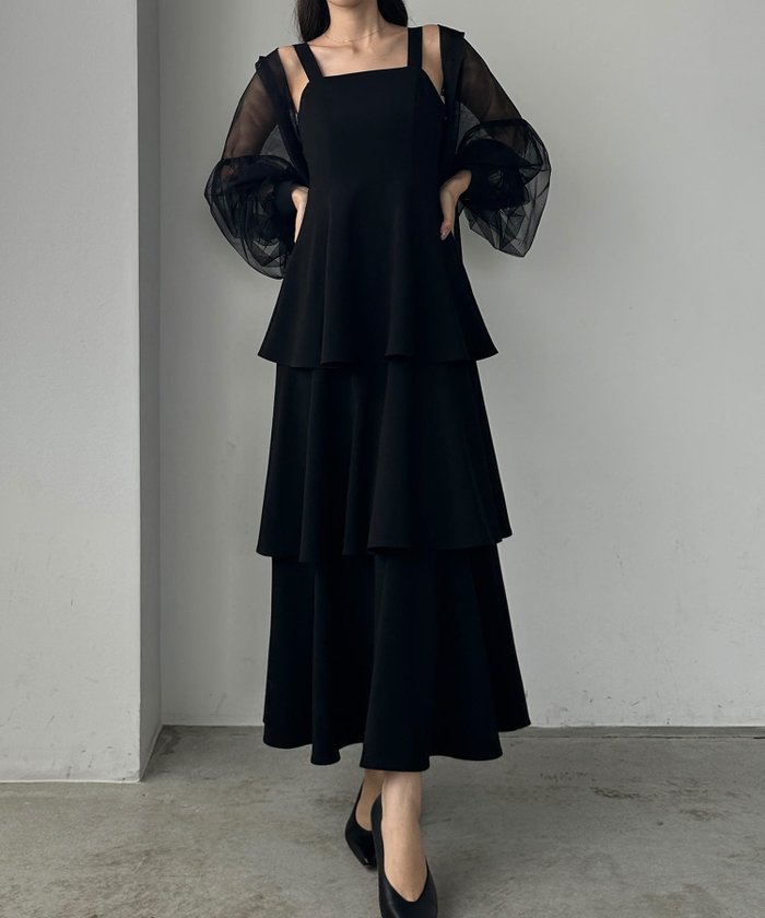 【ジュノア/JUNOAH】のLouere ジョーゼット生地フリルティアードキャミワンピース インテリア・キッズ・メンズ・レディースファッション・服の通販 founy(ファニー) https://founy.com/ ファッション Fashion レディースファッション Ladies' Fashion Online ワンピース Dress キャミワンピース No Sleeve Dresses ジョーゼット Georgette ペチコート Petticoat |ID: prp329100004599694 ipo3291000000032697708