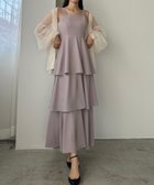 【ジュノア/JUNOAH】のLouere ジョーゼット生地フリルティアードキャミワンピース ラベンダー|ID: prp329100004599694 ipo3291000000032697714